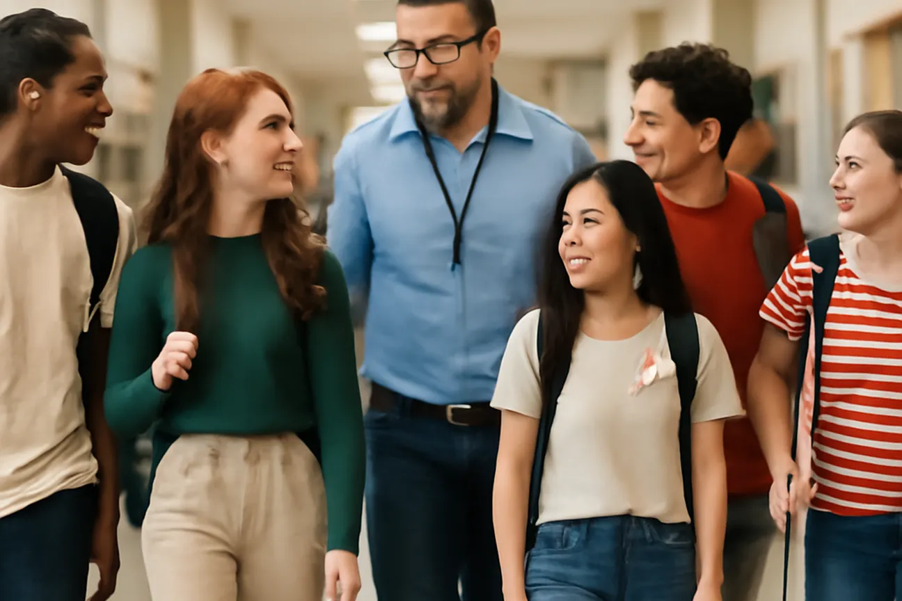 Affiche de sensibilisation contre l&rsquo;intimidation homophobe dans un corridor d&rsquo;&eacute;cole secondaire qu&eacute;b&eacute;coise